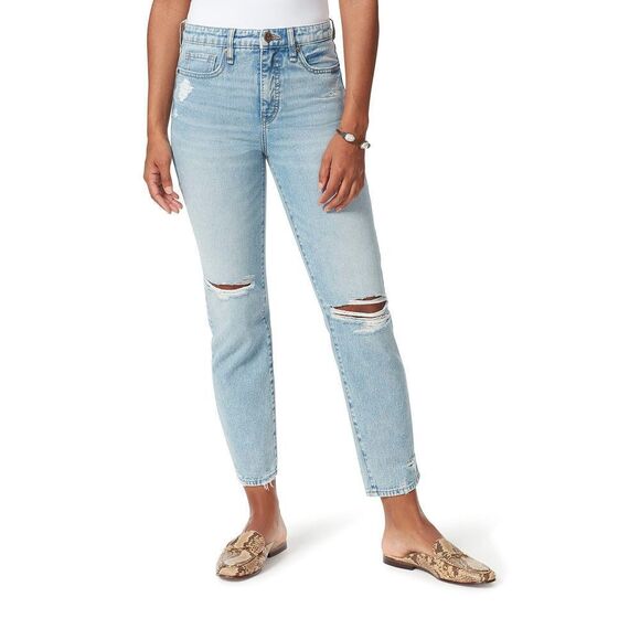 Sam Edelman Women's High Rise Slim Straight Ankle 29 Oceandrive - Destruction
